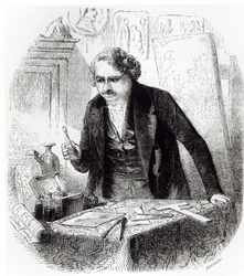 Daguerre Discovers the Effect on a Spoon Left by Accident on an Iodized Silver Plate